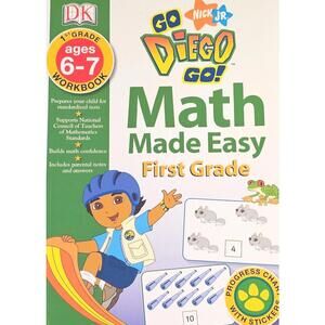 NEW Go Diego Go First Grade 1st Workbook Math Made Easy Homeschool Tutor Teacher